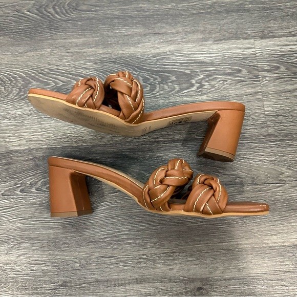 Kaanas Brown Braided Block Sandal Heels Size 10 - Picture 10 of 12